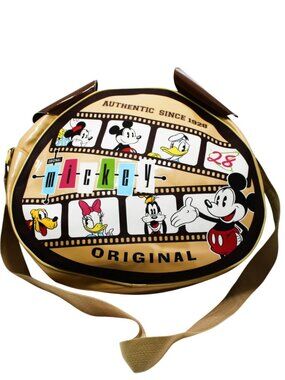 Vintage Disney Mickey Mouse Round Crossbody Shoulder Bag Retro Film Reel Design